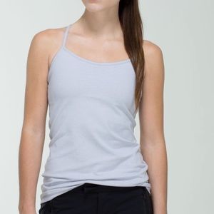 Lululemon Power Y Tank stripe white heathered Greg size 4